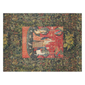 Nappe LICORNE ET DAME PLAYING ORGAN, vert rouge (Devant (Horizontal))