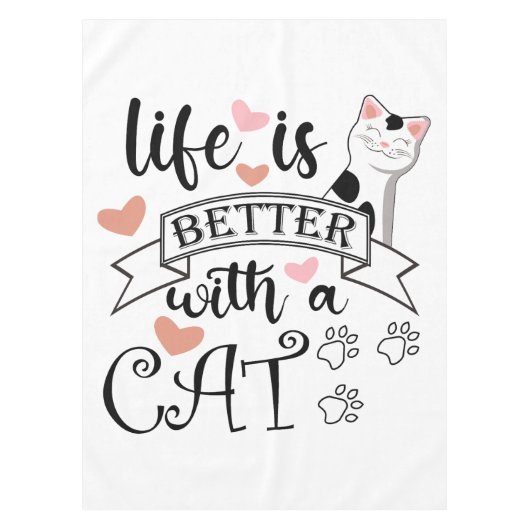 Nappe Life is Better With a Cat quote slogan (Devant)