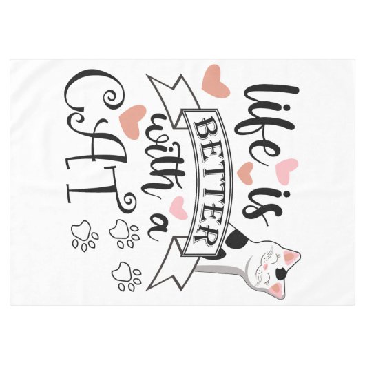 Nappe Life is Better With a Cat quote slogan (Devant (Horizontal))