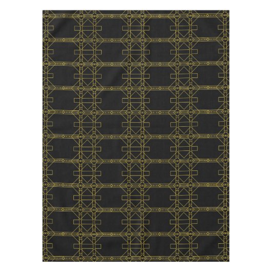 Nappe Ligne Art Déco Motif en noir (Devant)