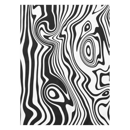 Nappe Lignes Abstraites en noir et blanc déformées - per (Devant)