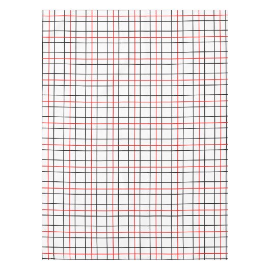 Nappe Lignes de grille noire rouge Conception de plis (Devant)