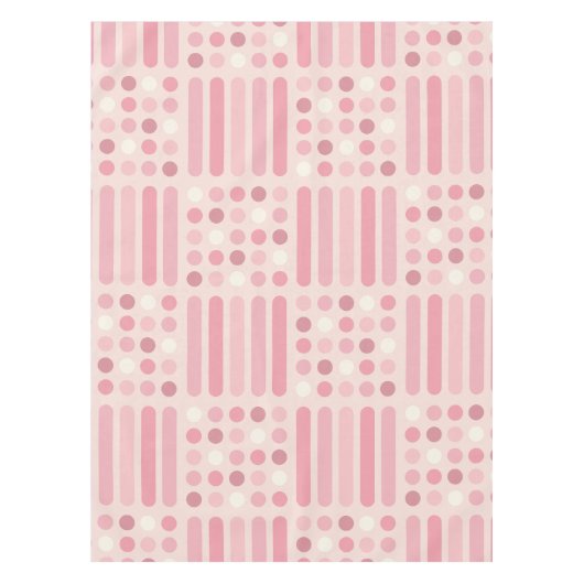 Nappe Lignes du milieu du siècle Cercles Vanille rose (Devant)