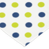 Nappe Lime Green et Pois bleu marine sur blanc (Angle)