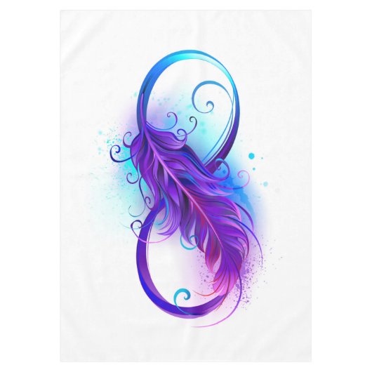 Nappe L'infini avec plume violette (Devant)