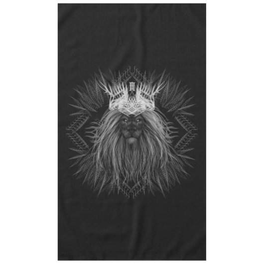 Nappe Lion avec monogramme de couronne (Devant)