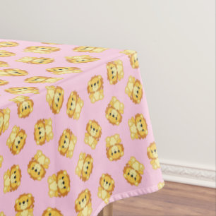 Nappe Lion fête d'anniversaire rose