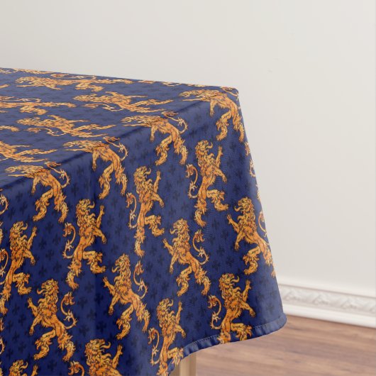 Nappe Lion médiéval Blue Fleur de Lis d'or (In Situ)