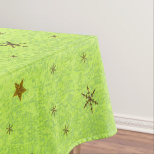 Nappe Livre vert Abstrait avec étoiles d'or, lune