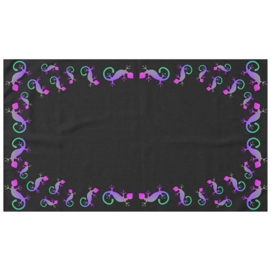 Nappe Lizard de gecko pourpre sur noir (Devant (Horizontal))