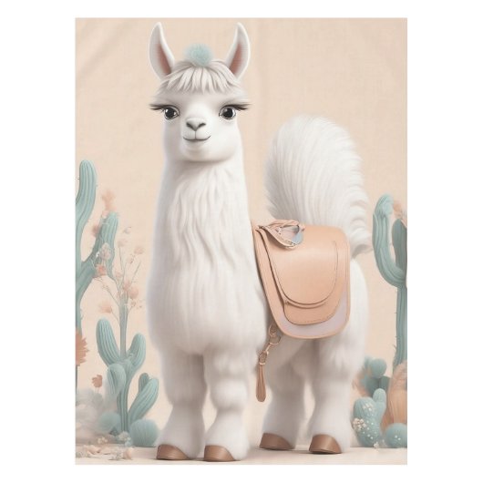 Nappe Llama à selle dans le désert (Devant)