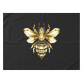 Nappe Logo Faux Gold Foil Bee Polygonal sur Noir (Devant (Horizontal))