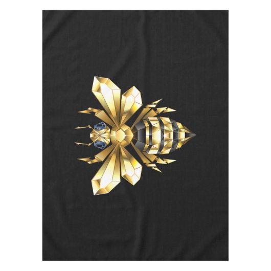 Nappe Logo Faux Gold Foil Bee Polygonal sur Noir (Devant)