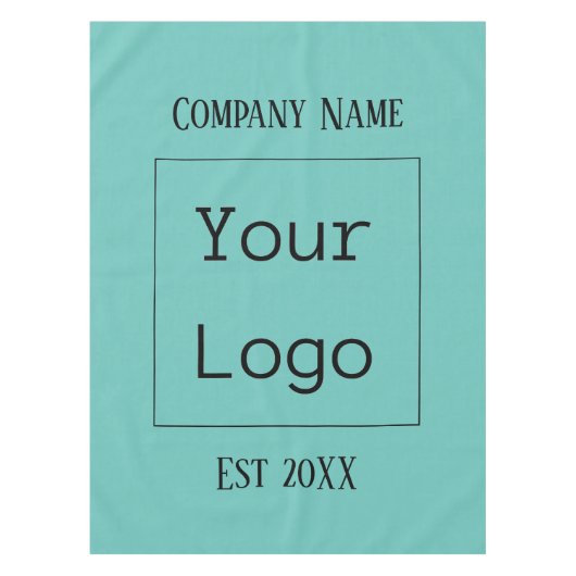 Nappe Logo Nom commercial Restaurant Noir Turquoise Bleu (Devant)