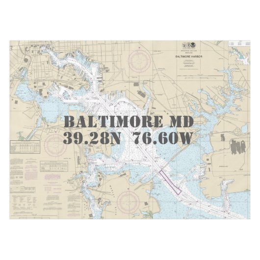 Nappe Longitude marine Latitude Baltimore MD 12281 (Devant (Horizontal))