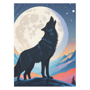 Nappe Loup hurlant à la lune