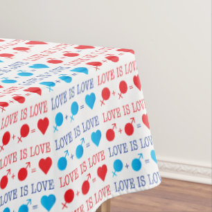 Nappe LOVE est une citation LOVE en rouge et bleu