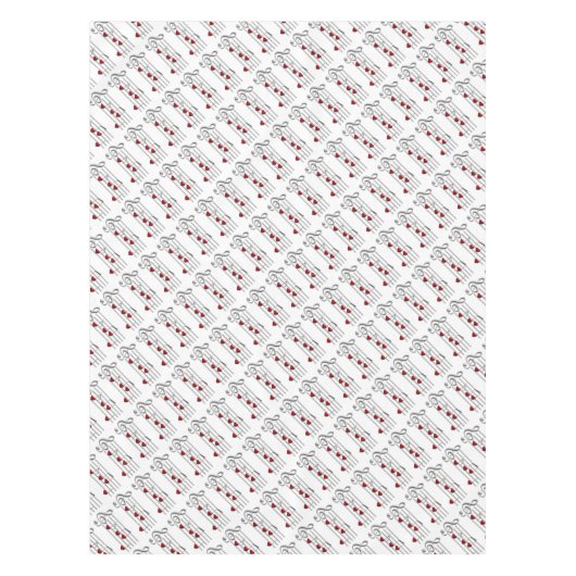 Nappe love music notes argent rouge blanc (Devant)