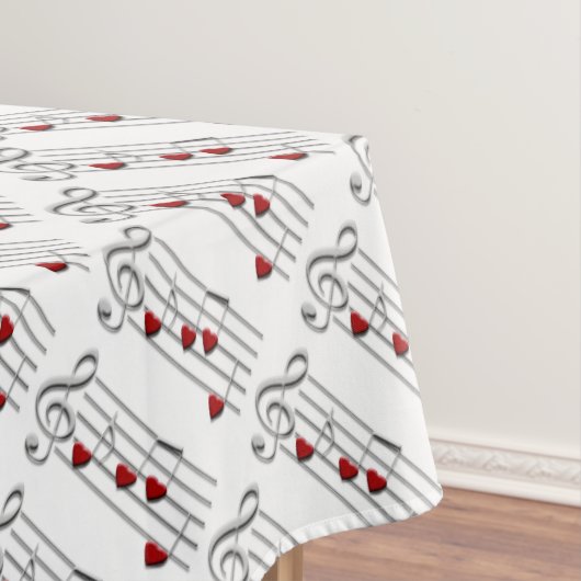 Nappe love music notes argent rouge blanc (In Situ)