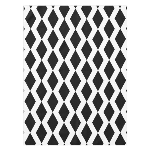Nappe Lozenge forme Motif diamant noir et blanc (Devant)