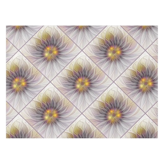 Nappe Lumineuse Fleur colorée, Abstraite Fractale modern (Devant (Horizontal))