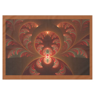 Nappe Lumineux abstrait moderne orange rouge Fractale