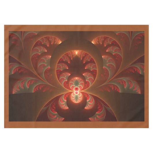 Nappe Lumineux abstrait moderne orange rouge Fractale (Devant (Horizontal))