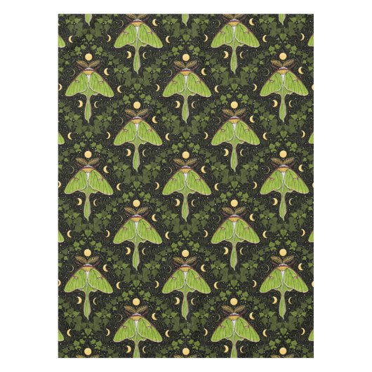 Nappe Luna moth, phases de lune et damas de lierre 2 (Devant)
