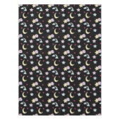 Nappe Lune lunaire, étoiles et nuages Motif sur noir (Devant)