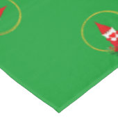 Nappe Lutins de Noël sur petit napperon vert (Angle)