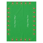 Nappe Lutins de Noël sur petit napperon vert (Devant)