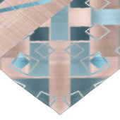Nappe Luxe Abstrait | Blush Rose Gold et Turquoise Géomé (Angle)