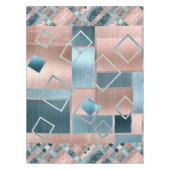 Nappe Luxe Abstrait | Blush Rose Gold et Turquoise Géomé (Devant)