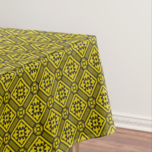 Nappe Lys jaunes médiévaux Noirs Motif roman Ta