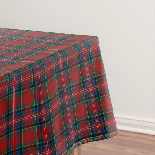 Nappe MacPherson Clan Tartan Rouge, Bleu et Vert Plaid (In Situ)