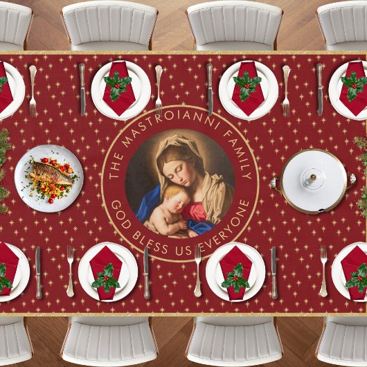 Nappe Madonna & Enfant catholique cadeau de Noël religie