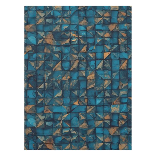 Nappe Magnifique motif patchwork "Look" en sarcelle fonc (Devant)