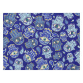 Nappe Main Hamsa - Main de Fatima motif Minéraux Bleus (Devant (Horizontal))