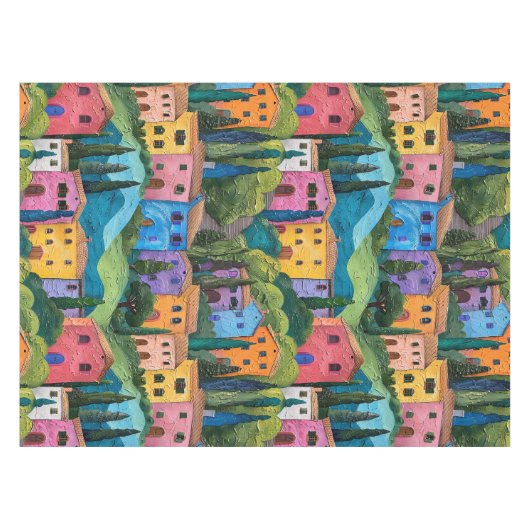 Nappe Maisons toscanes colorées (Devant (Horizontal))