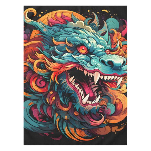 Nappe Majesté du Dragon Oriental Moderne (Devant)