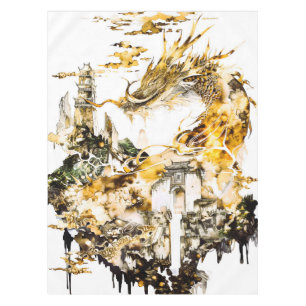 Nappe Majestueux temple de dragon de la mythologie asiat