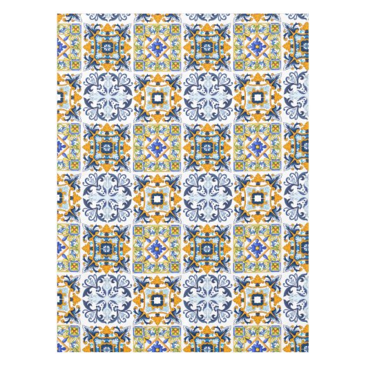 Nappe Majolica, citrons, tuiles siciliennes   (Devant)