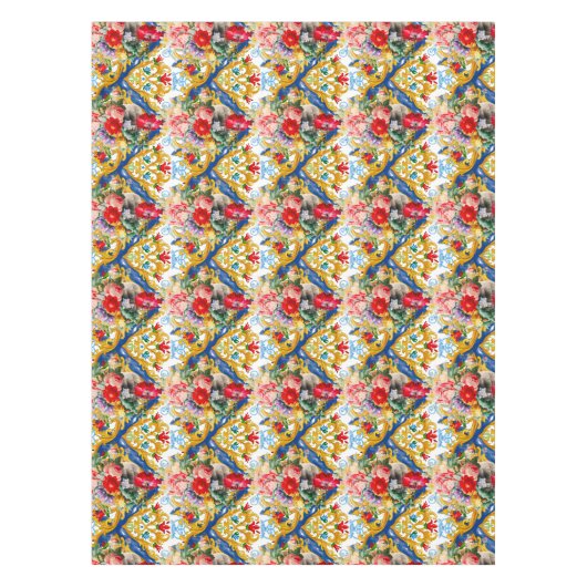Nappe Majolica, style sicilien, fleurs (Devant)