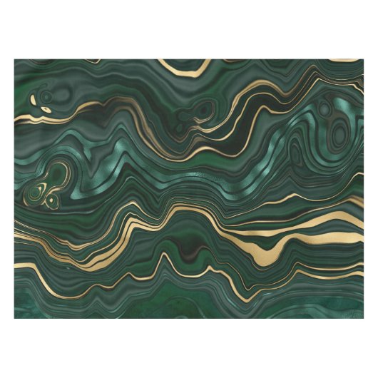 Nappe Malachite vert foncé et strate d'huile d'or (Devant (Horizontal))