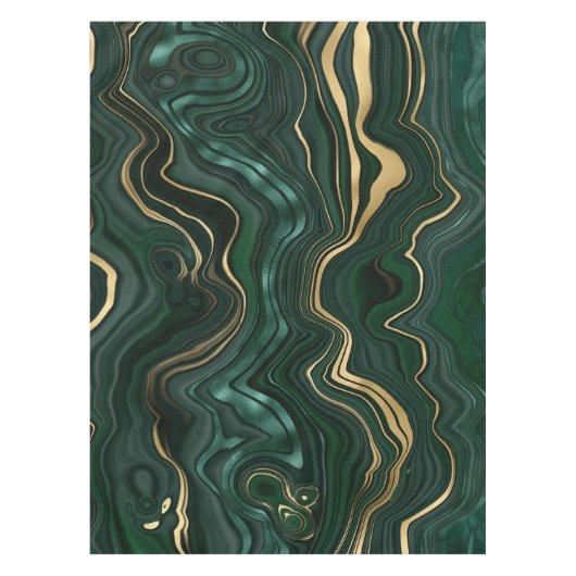 Nappe Malachite vert foncé et strate d'huile d'or (Devant)