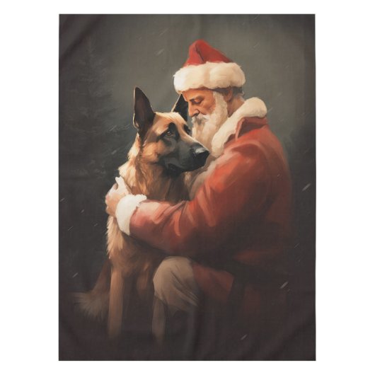 Nappe Malinoi Belge Avec Noël Festif Du Père Noël (Devant)