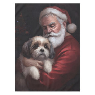Nappe Malti Tzu avec le Père Noël Noël Festif