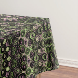Nappe Mandala à motif kaléidoscope vert et noir