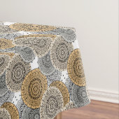 Nappe Mandala arabe motif gris beige à l'orientale (In Situ)