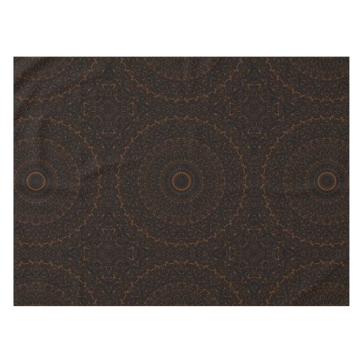 Nappe Mandala Brown au chocolat avec symétrie complexe (Devant (Horizontal))